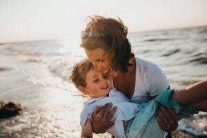 mother and child at the seaside, you are your child's greatest teacher